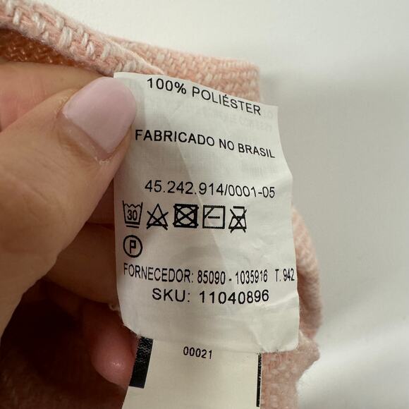 C&A Duda Beat Pink Tweed Pleated Mini Skirt Size Small Preppy Rosa Boucle - Picture 9 of 11